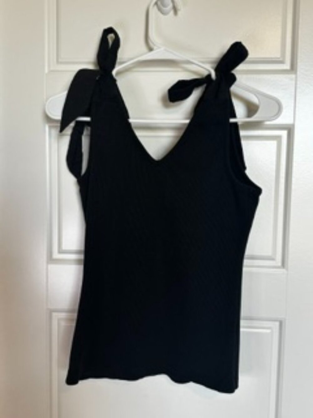 Maeve by Anthropologie Bow Sleeve Tank Top Black